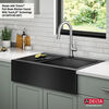 Lavabo de cocina tipo estación de trabajo para reacondicionamiento estilo campestre/borde delantero con un receptáculo calibre 16 de 33", con reborde WorkFlow™ y accesorios para instalación de montaje superior encastrado